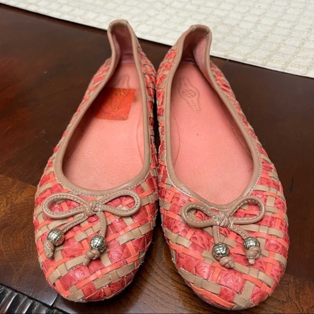 Elliot Lucca Braided Leather Flat Shoes Size 8.5